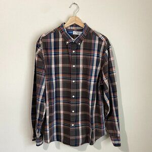 OLD NAVY Men's (XL) Long Sleeve Olive, Orange, Navy, Cream Plaid